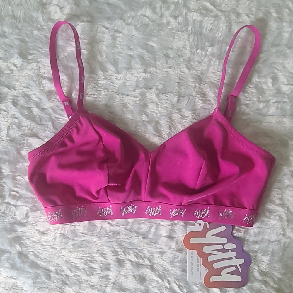 NWT Yitty Spotlight Shaping Shimmer Pibk Bop Star Bralette, Sz Small
